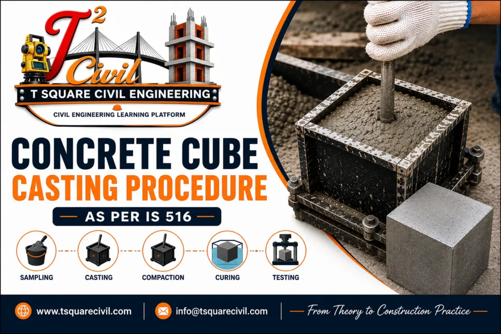 Concrete cube casting procedure as per IS 516 step by step guide