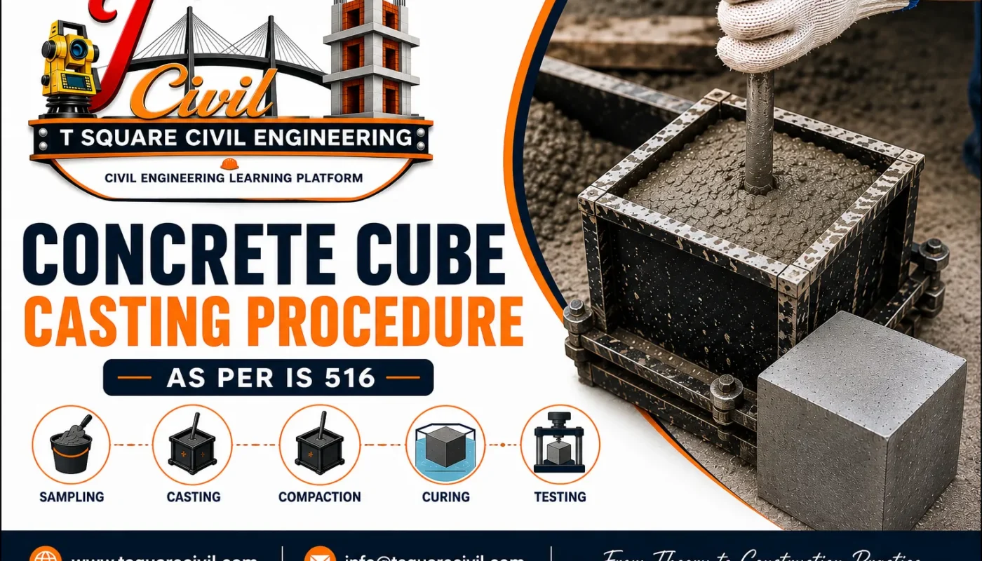 Concrete cube casting procedure as per IS 516 step by step guide