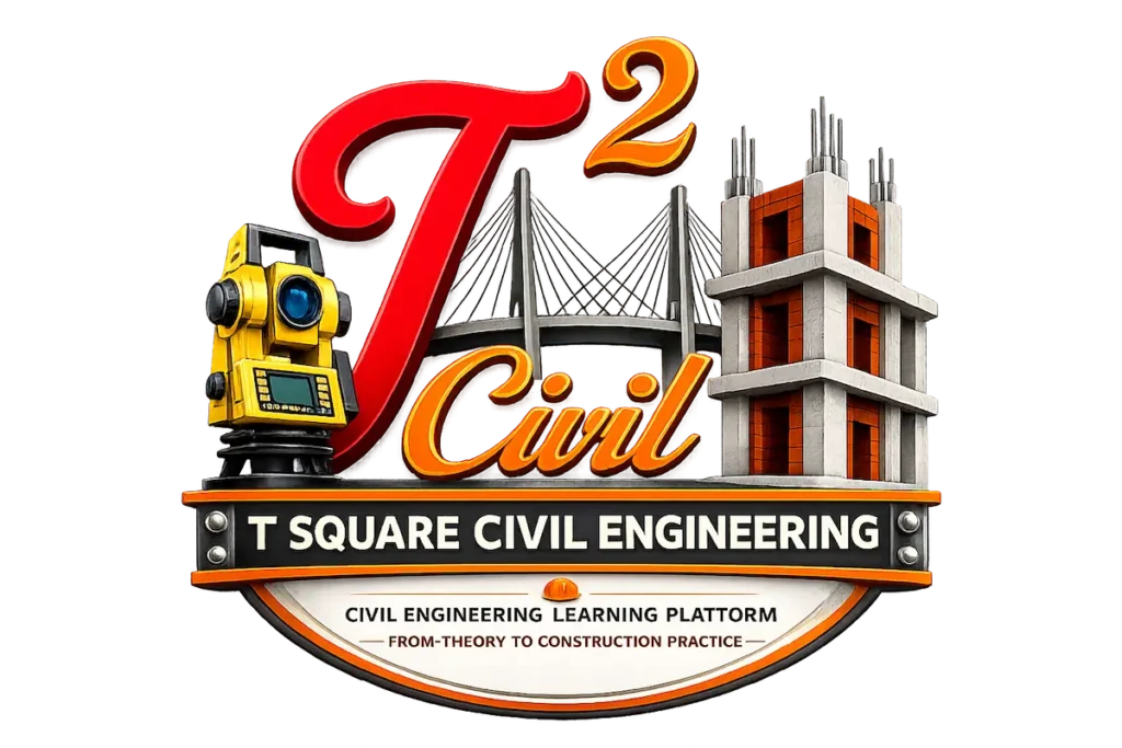 T Square Civil Engineering Logo – Surveying, Bridge and Structural Engineering Learning Platform