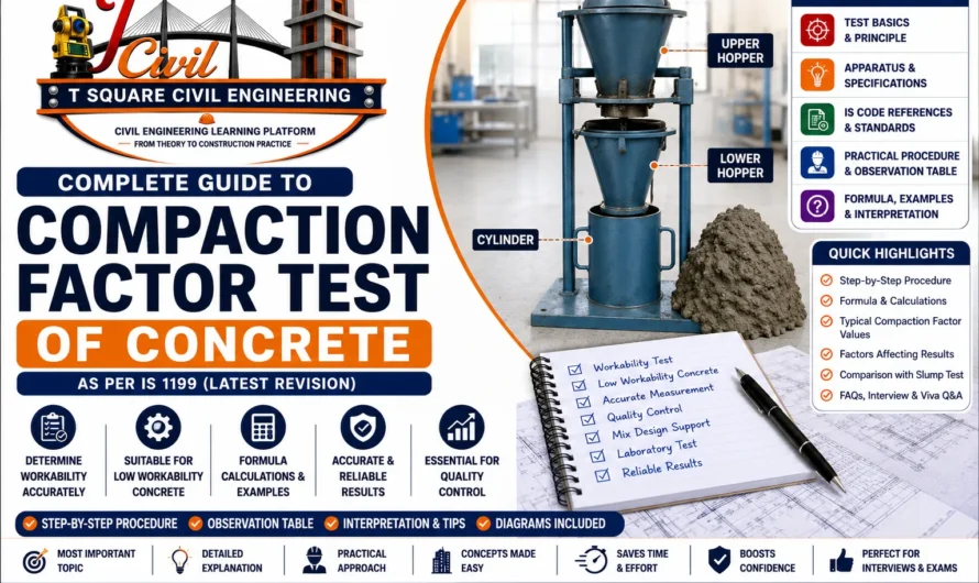 Compaction Factor Test of Concrete-Procedure, Formula & IS Code