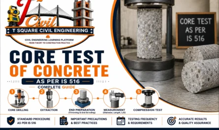 Core test of concrete procedure as per IS 516