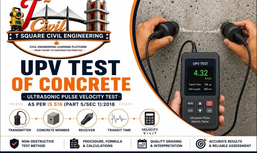 Ultrasonic Pulse Velocity Test of Concrete: Procedure, Formula, Results & IS Code