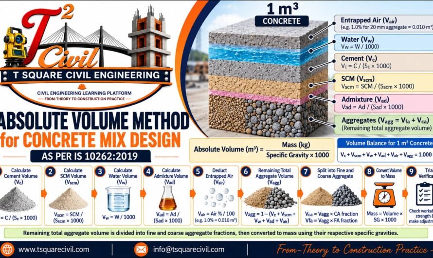 Absolute Volume Method for Concrete Mix Design as per IS 10262:2019