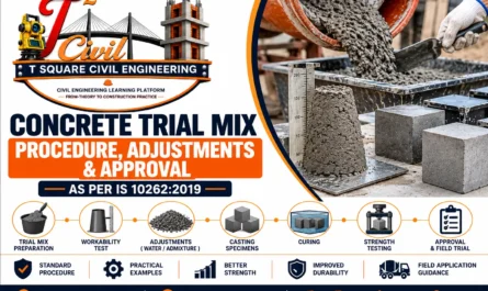 Concrete trial mix procedure adjustments and approval as per IS 10262:2019