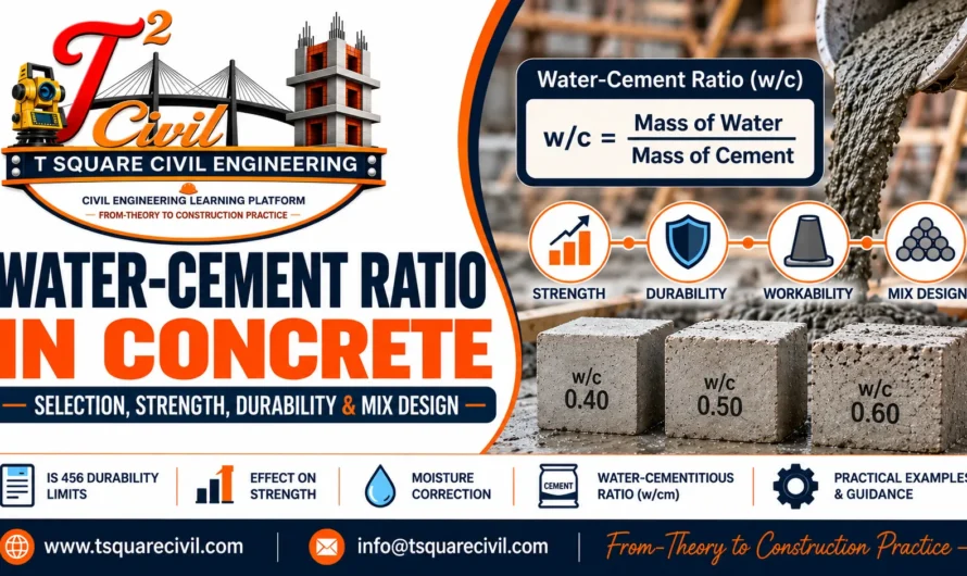 Water-Cement Ratio in Concrete: Selection, Strength, Durability & Mix Design