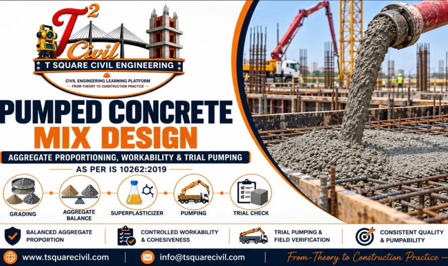 Pumped Concrete Mix Design: Aggregate Proportioning, Workability, Pumpability & Trial Pumping